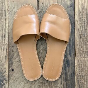 Madewell Brown Leather Slide Sandals
